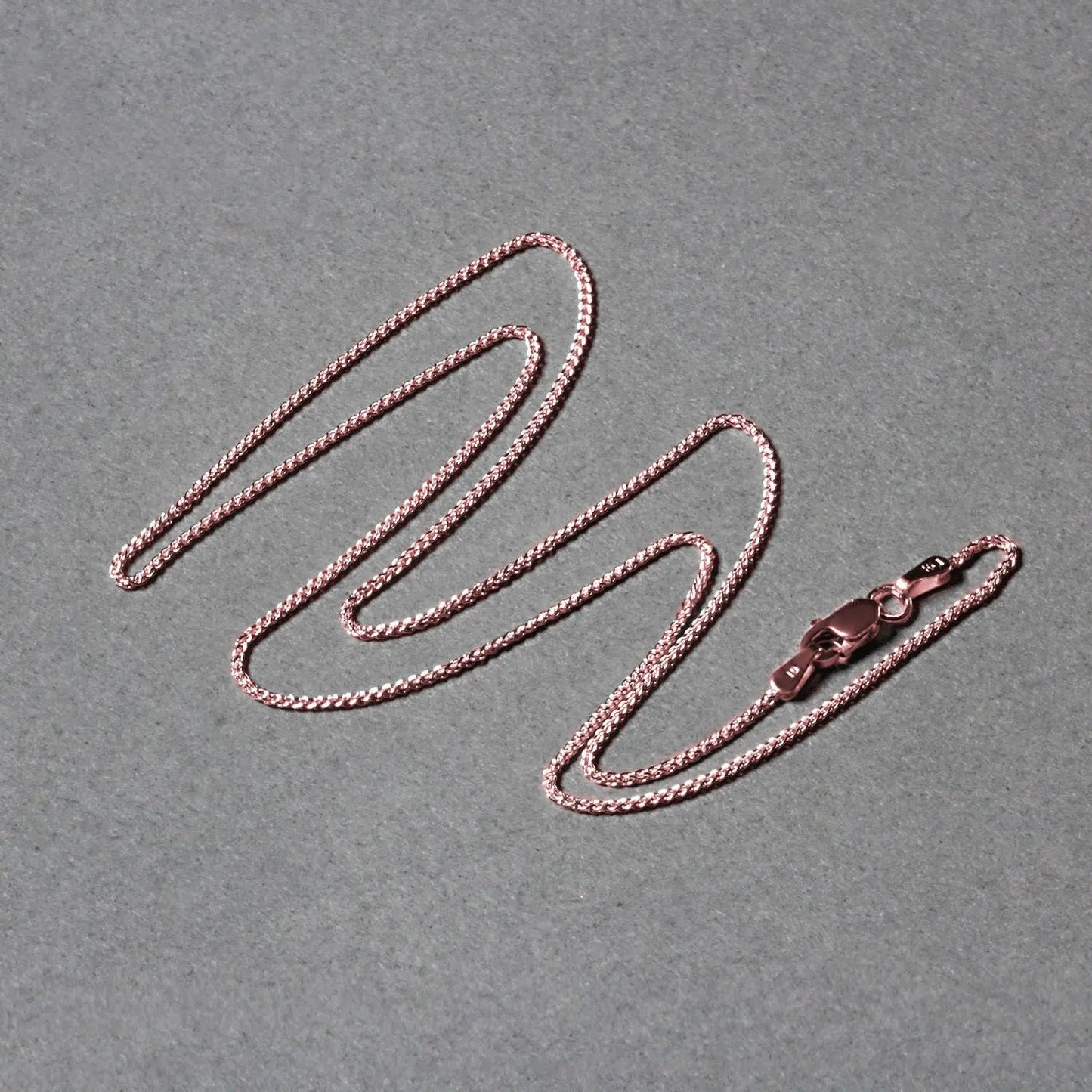14k Rose Gold Round Wheat Chain (1.00 mm) RCJ Chains CELESTIA LUXE JEWELLERS