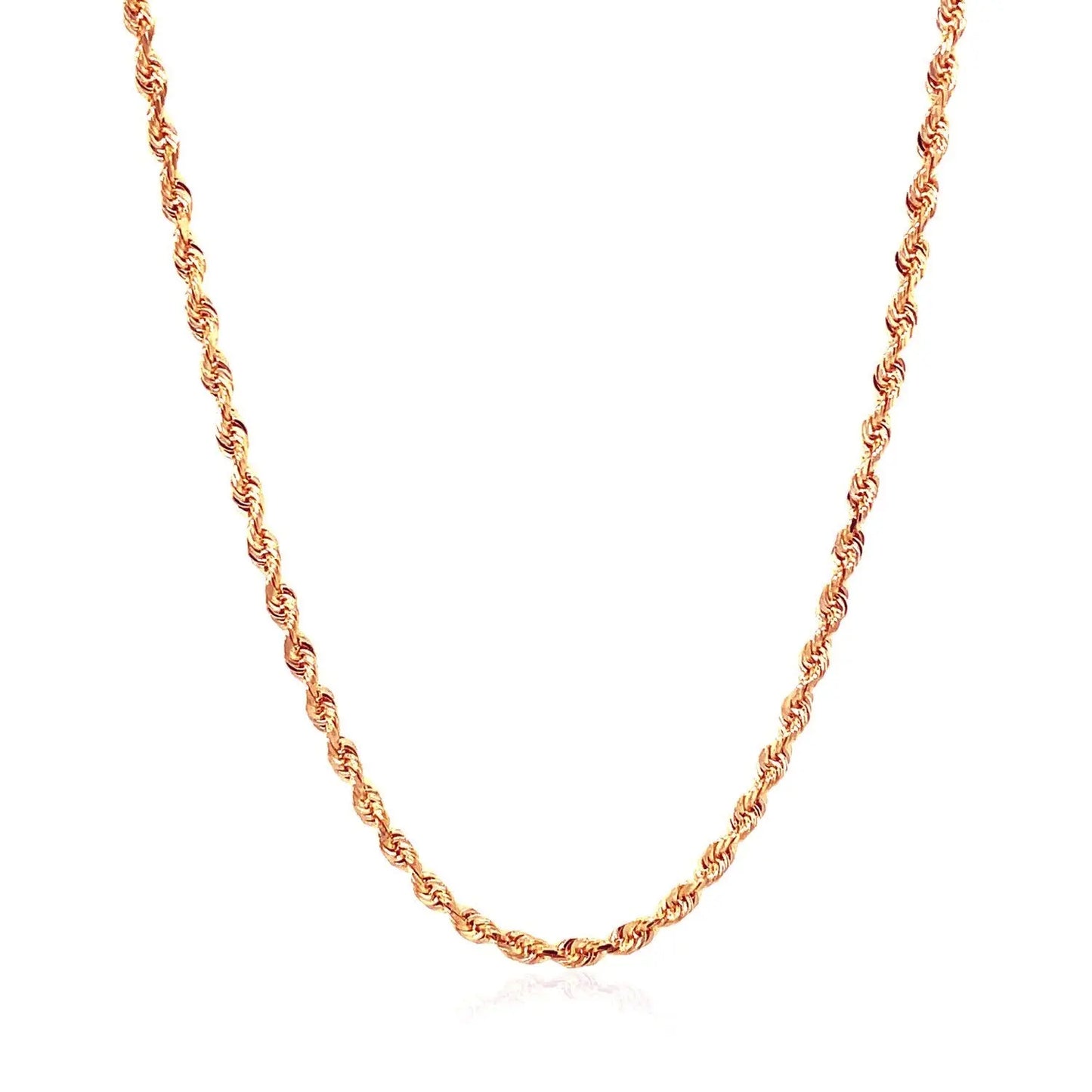 14k Rose Gold Solid Diamond Cut Rope Chain (2.30 mm) RCJ Chains CELESTIA LUXE JEWELLERS