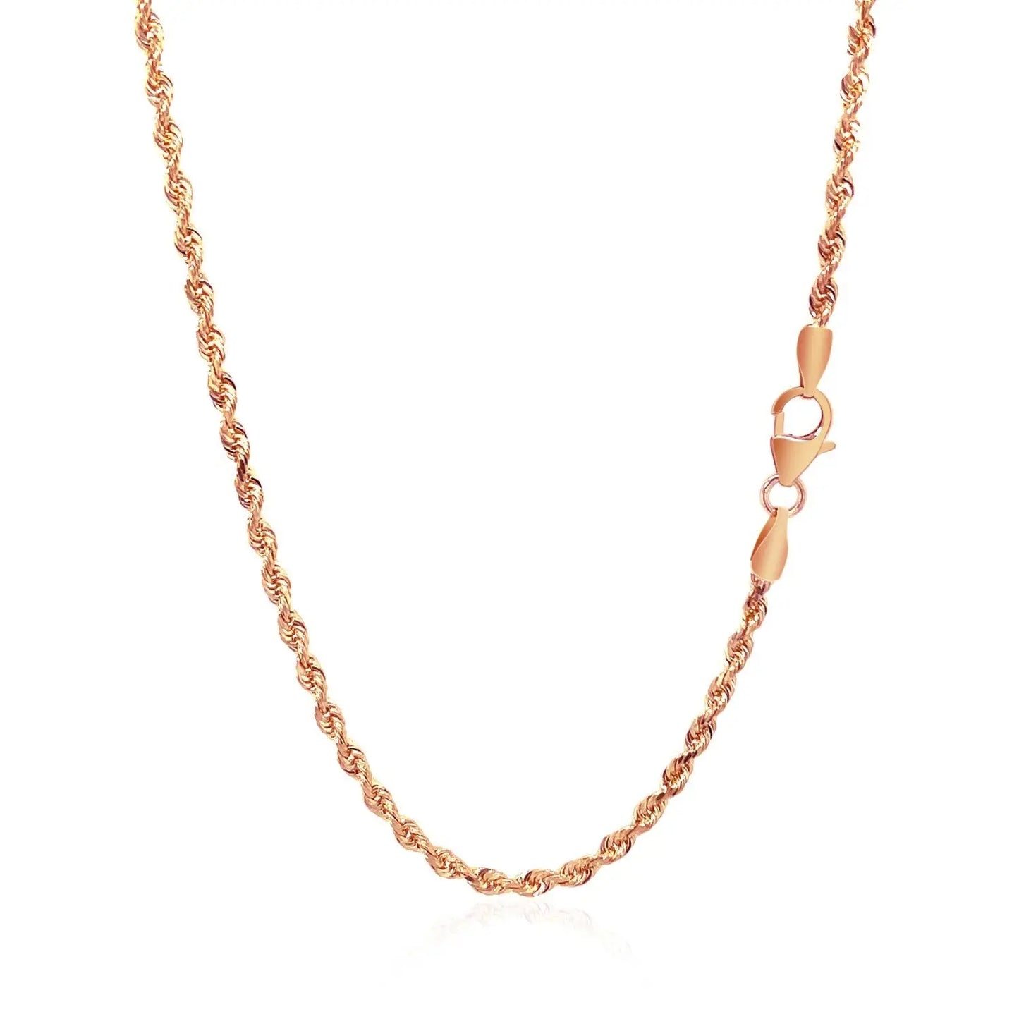 14k Rose Gold Solid Diamond Cut Rope Chain (2.30 mm) RCJ Chains CELESTIA LUXE JEWELLERS