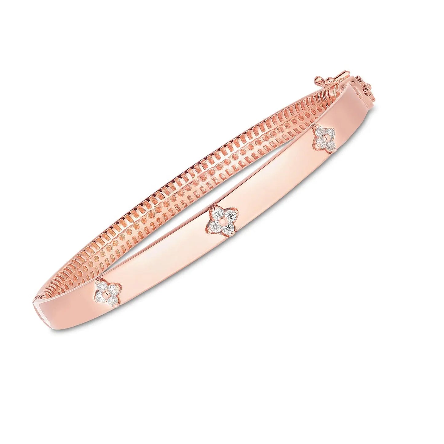 14k Rose Gold Trilogy Diamond Bangle (5.40 mm) RCJ Bangles CELESTIA LUXE JEWELLERS