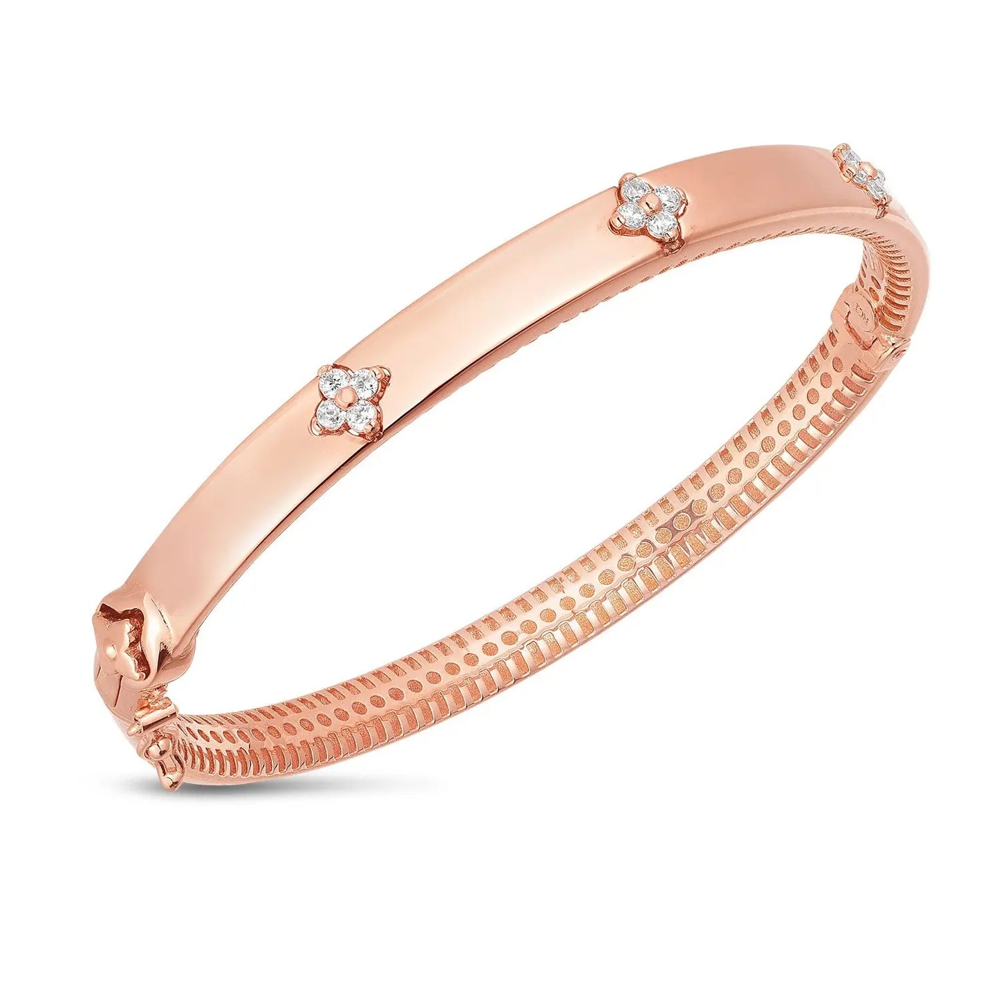 14k Rose Gold Trilogy Diamond Bangle (5.40 mm) RCJ Bangles CELESTIA LUXE JEWELLERS