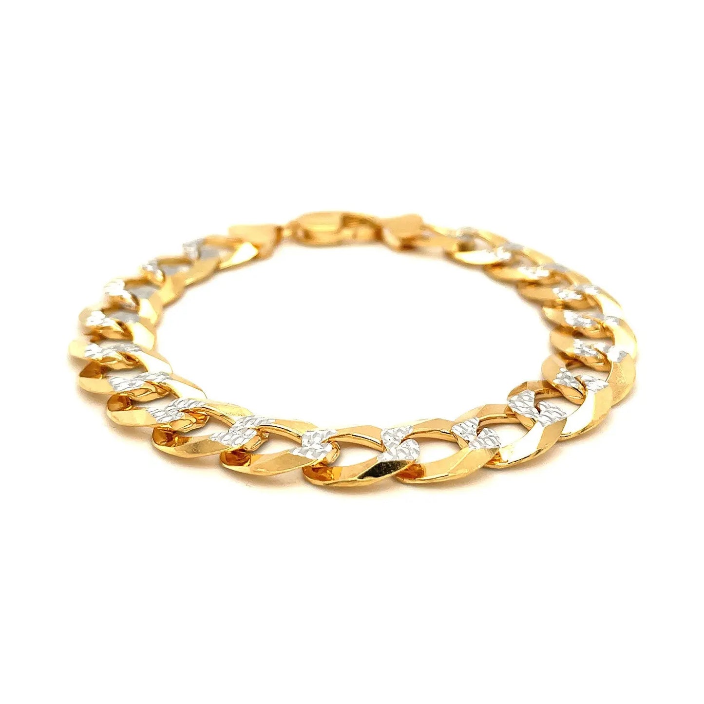 14k Two Tone Gold Pave Curb Bracelet (12.18 mm) RCJ Bracelets CELESTIA LUXE JEWELLERS