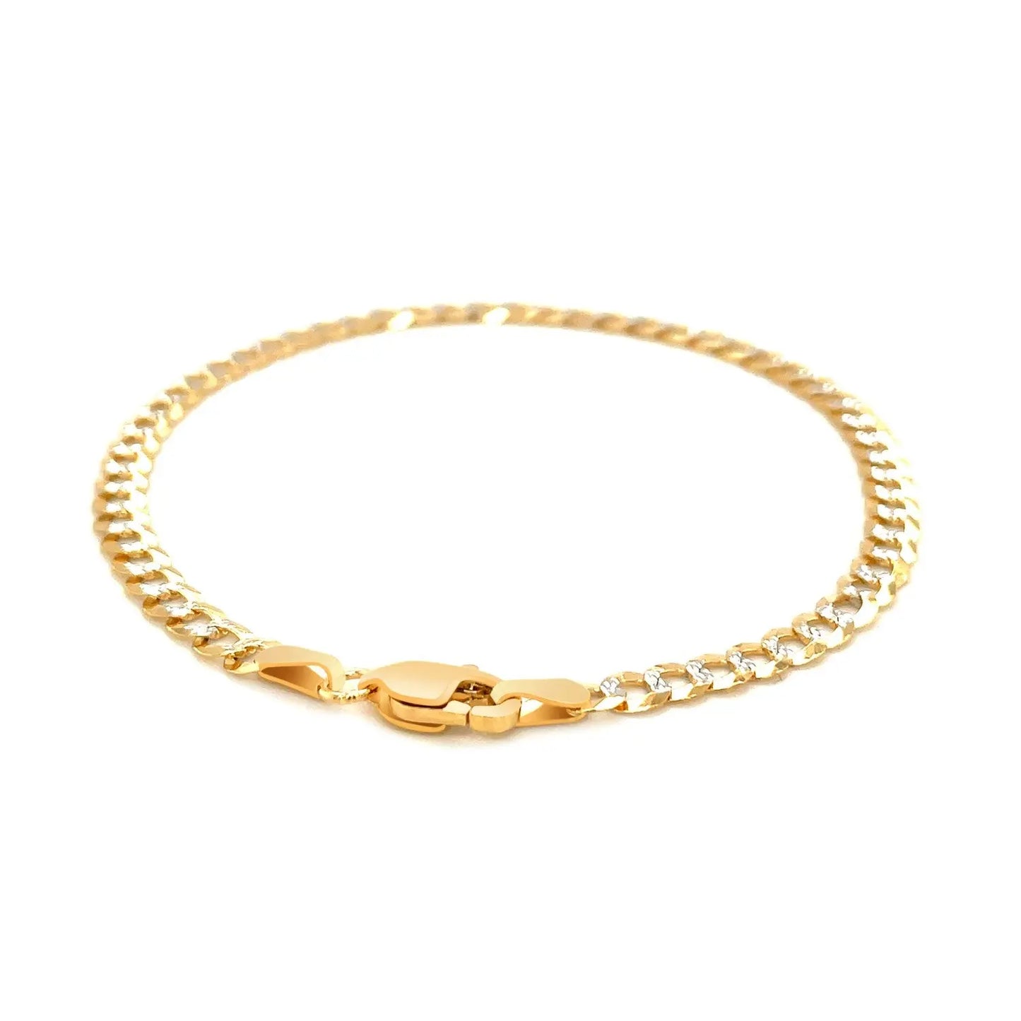 14k Two Tone Gold Pave Curb Bracelet (3.60 mm) RCJ Bracelets CELESTIA LUXE JEWELLERS