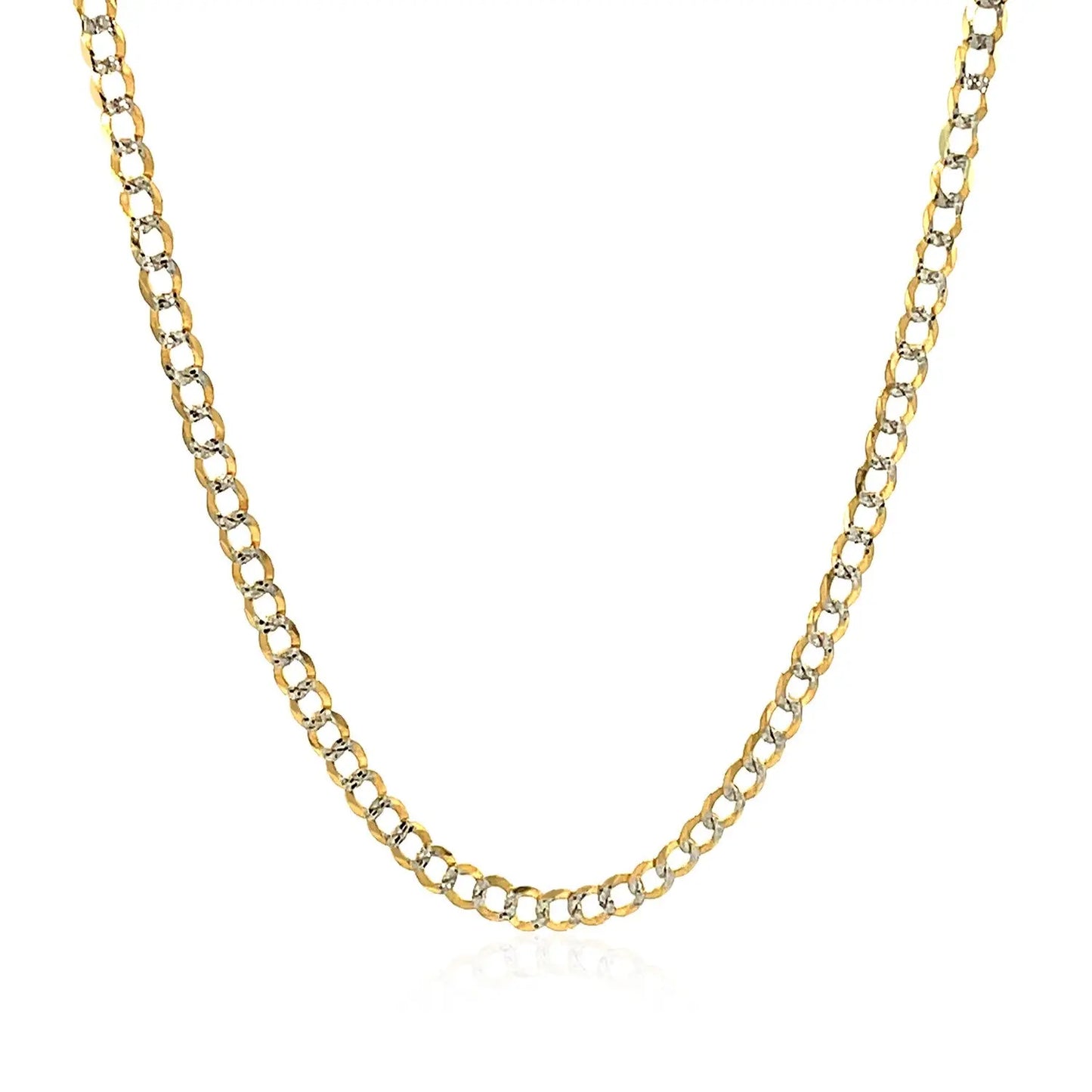 14k Two Tone Gold Pave Curb Chain (2.60 mm) RCJ Chains CELESTIA LUXE JEWELLERS