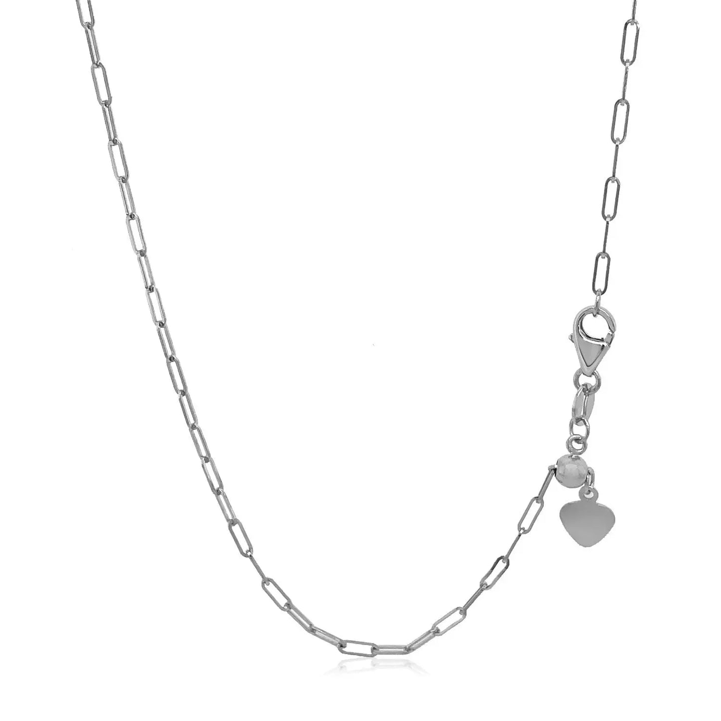 14k White Gold Adjustable Paperclip Chain (1.50 mm) RCJ Chains CELESTIA LUXE JEWELLERS