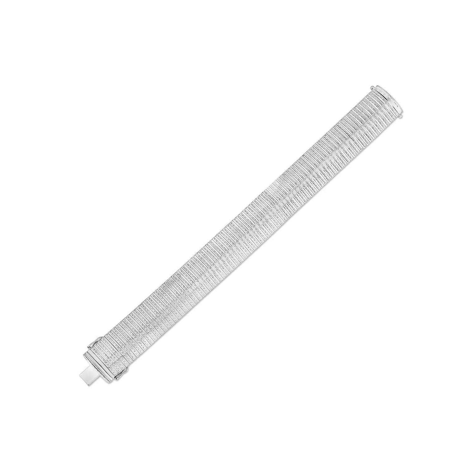 14k White Gold Bold Diamante Flex Bracelet (17.10 mm) RCJ Bracelets CELESTIA LUXE JEWELLERS