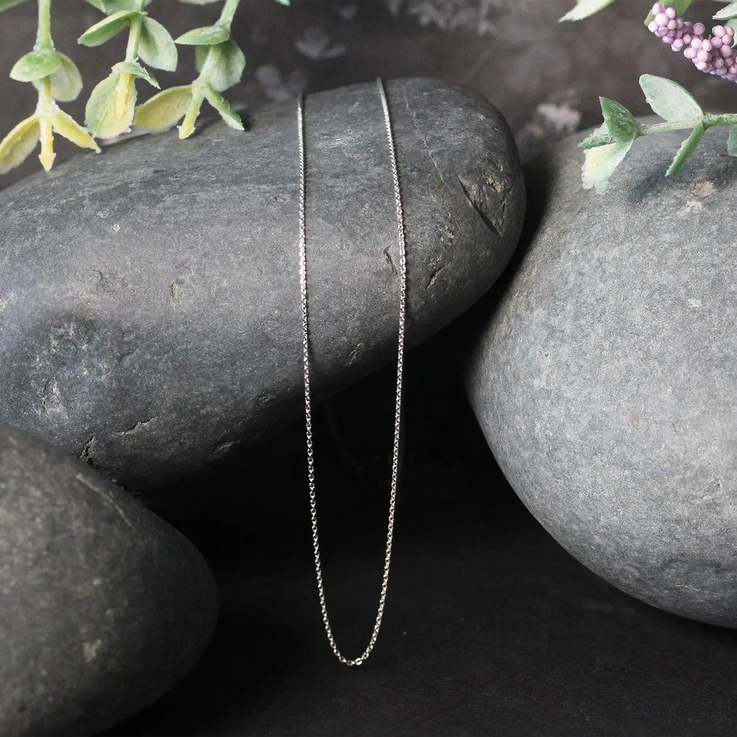 14k White Gold Cable Link Chain (0.50 mm) RCJ Chains CELESTIA LUXE JEWELLERS