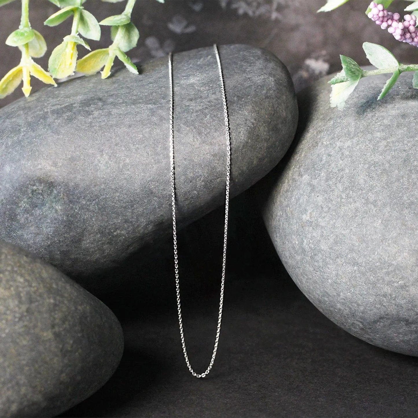 14k White Gold Cable Link Chain (0.50 mm) RCJ Chains CELESTIA LUXE JEWELLERS