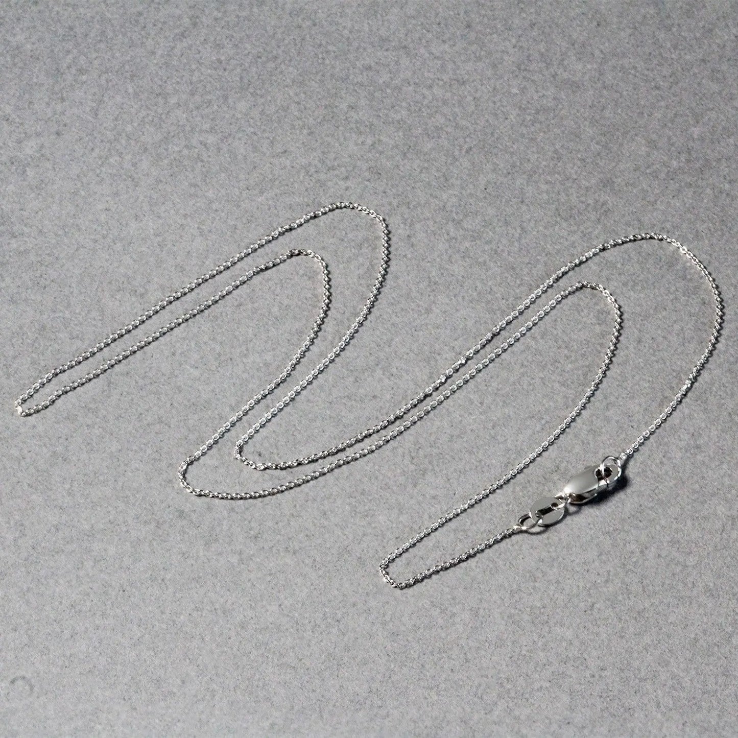 14k White Gold Cable Link Chain (0.50 mm) RCJ Chains CELESTIA LUXE JEWELLERS