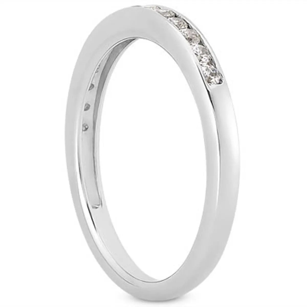 14k White Gold Channel Set Diamond Wedding Ring Band Set 1/3 Around RCJ Rings CELESTIA LUXE JEWELLERS