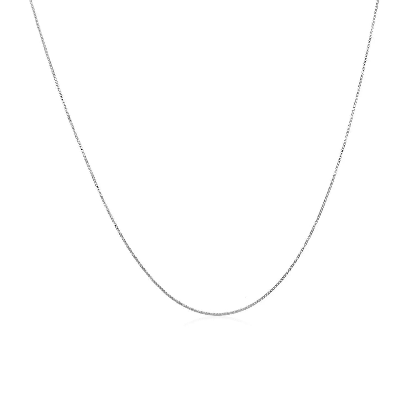 14k White Gold Classic Box Chain (0.40 mm) RCJ Chains CELESTIA LUXE JEWELLERS