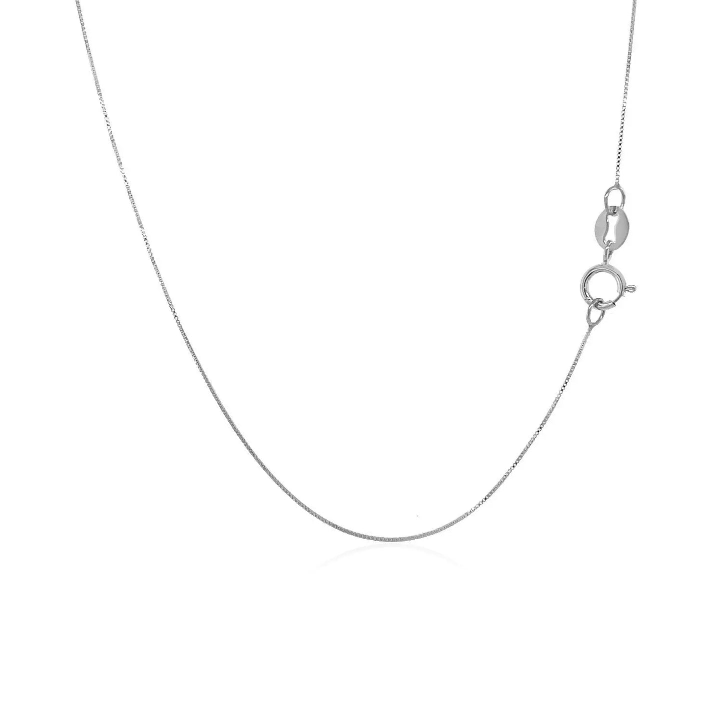 14k White Gold Classic Box Chain (0.40 mm) RCJ Chains CELESTIA LUXE JEWELLERS