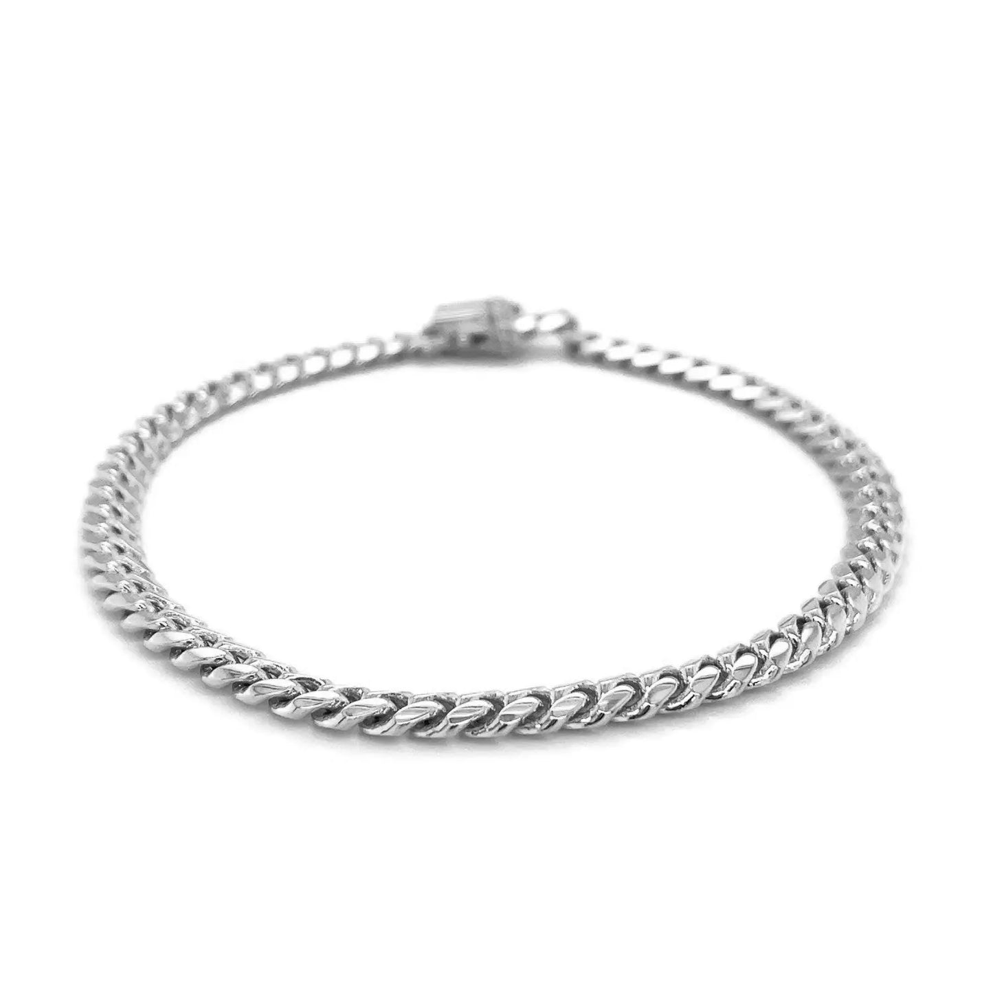 14k White Gold Classic Miami Cuban Solid Bracelet (5.00 mm) RCJ Bracelets CELESTIA LUXE JEWELLERS