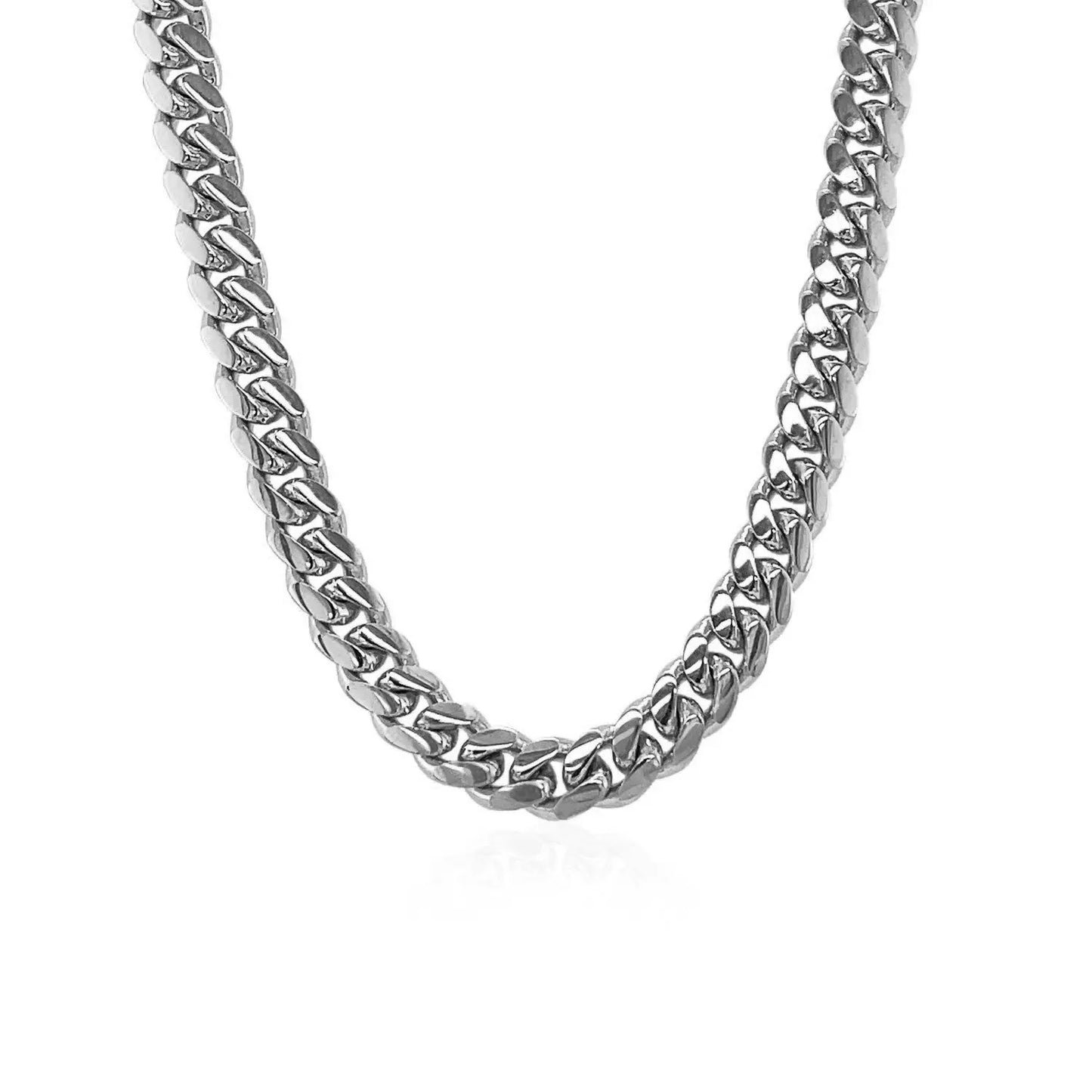 14k White Gold Classic Miami Cuban Solid Chain (5.00 mm) RCJ Chains CELESTIA LUXE JEWELLERS