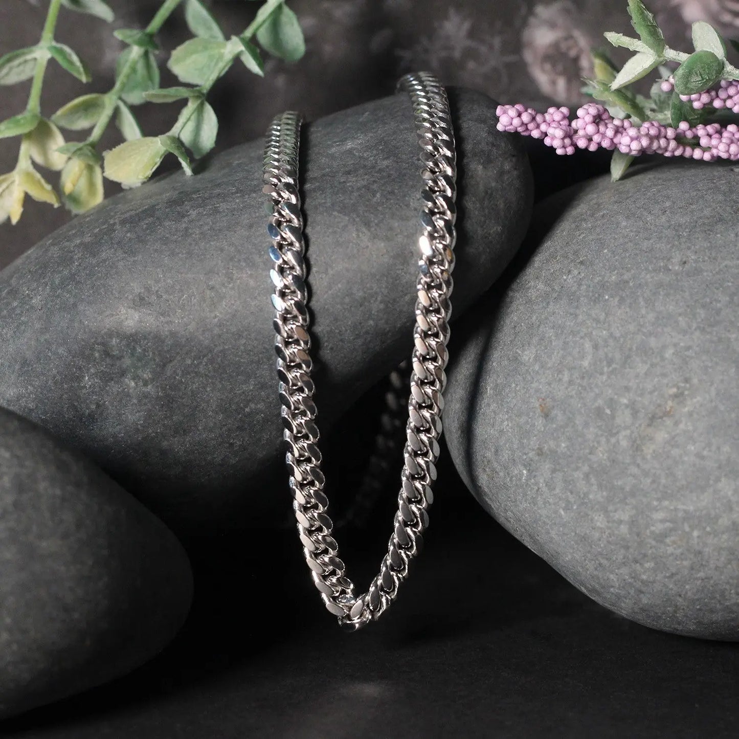14k White Gold Classic Miami Cuban Solid Chain (5.00 mm) RCJ Chains CELESTIA LUXE JEWELLERS