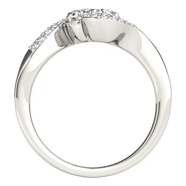 14k White Gold Curved Band Style Two Diamond Ring (5/8 cttw) RCJ Rings CELESTIA LUXE JEWELLERS