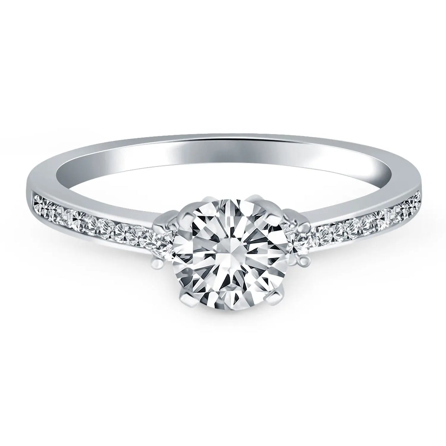 14k White Gold Diamond Accent Engagement Ring RCJ Rings CELESTIA LUXE JEWELLERS