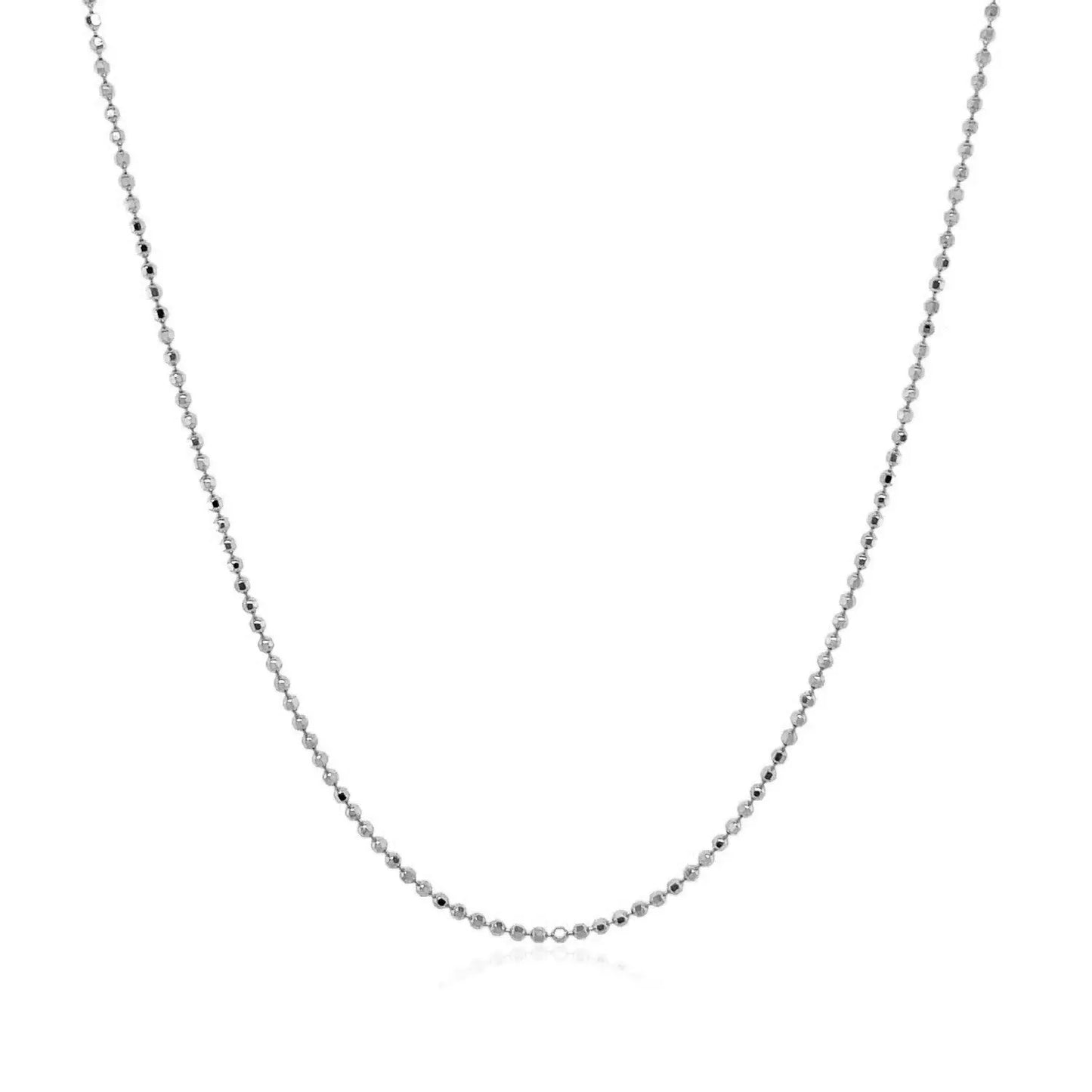 14k White Gold Diamond Cut Bead Chain (0.90 mm) RCJ Chains CELESTIA LUXE JEWELLERS