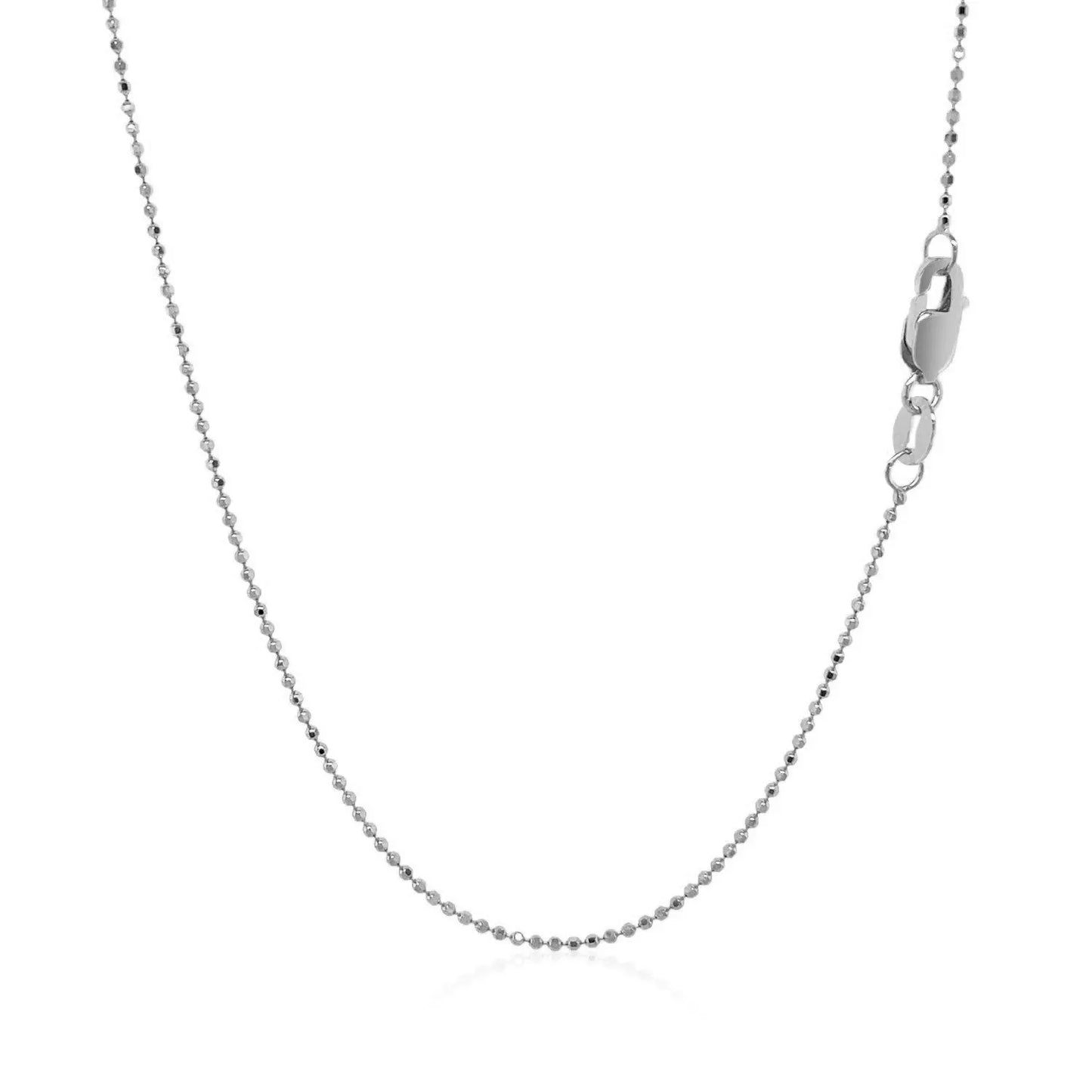 14k White Gold Diamond Cut Bead Chain (0.90 mm) RCJ Chains CELESTIA LUXE JEWELLERS