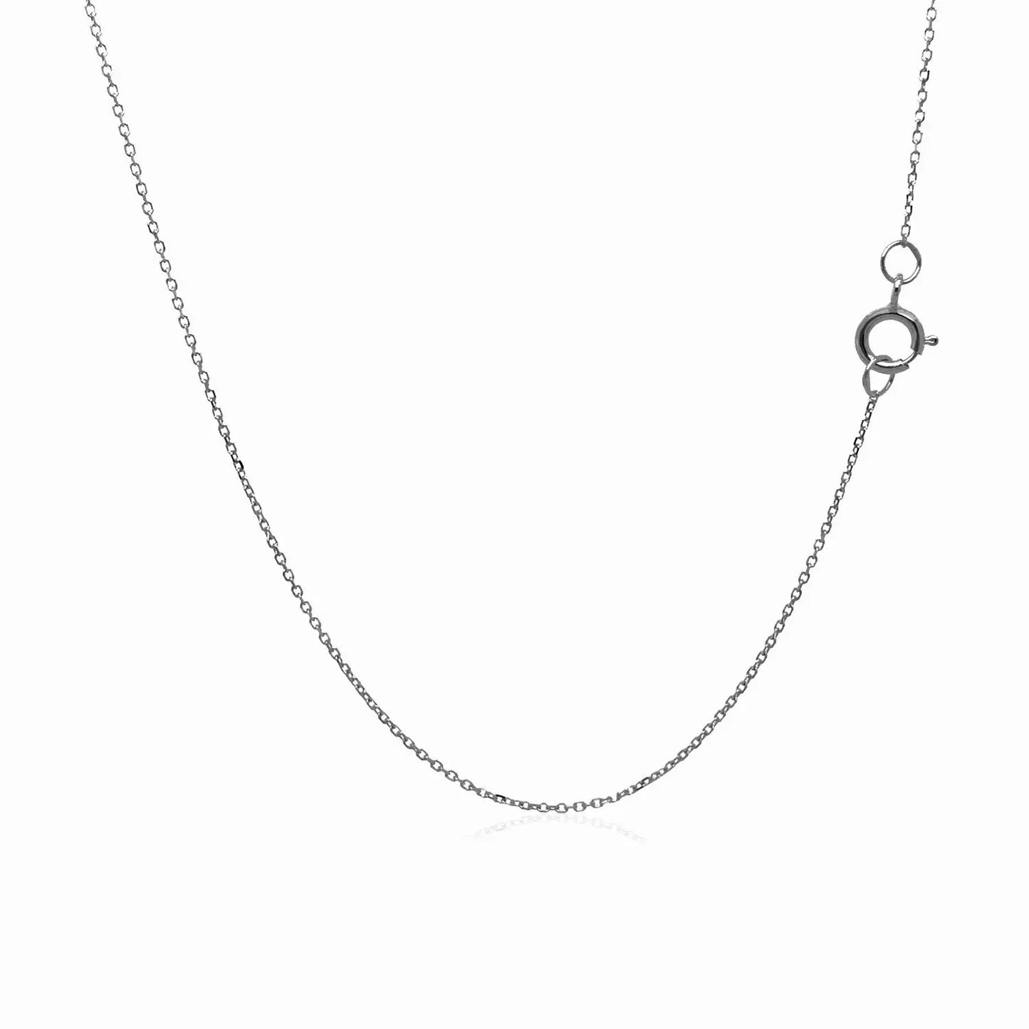 14k White Gold Diamond Cut Cable Link Chain (0.68 mm) RCJ Chains CELESTIA LUXE JEWELLERS