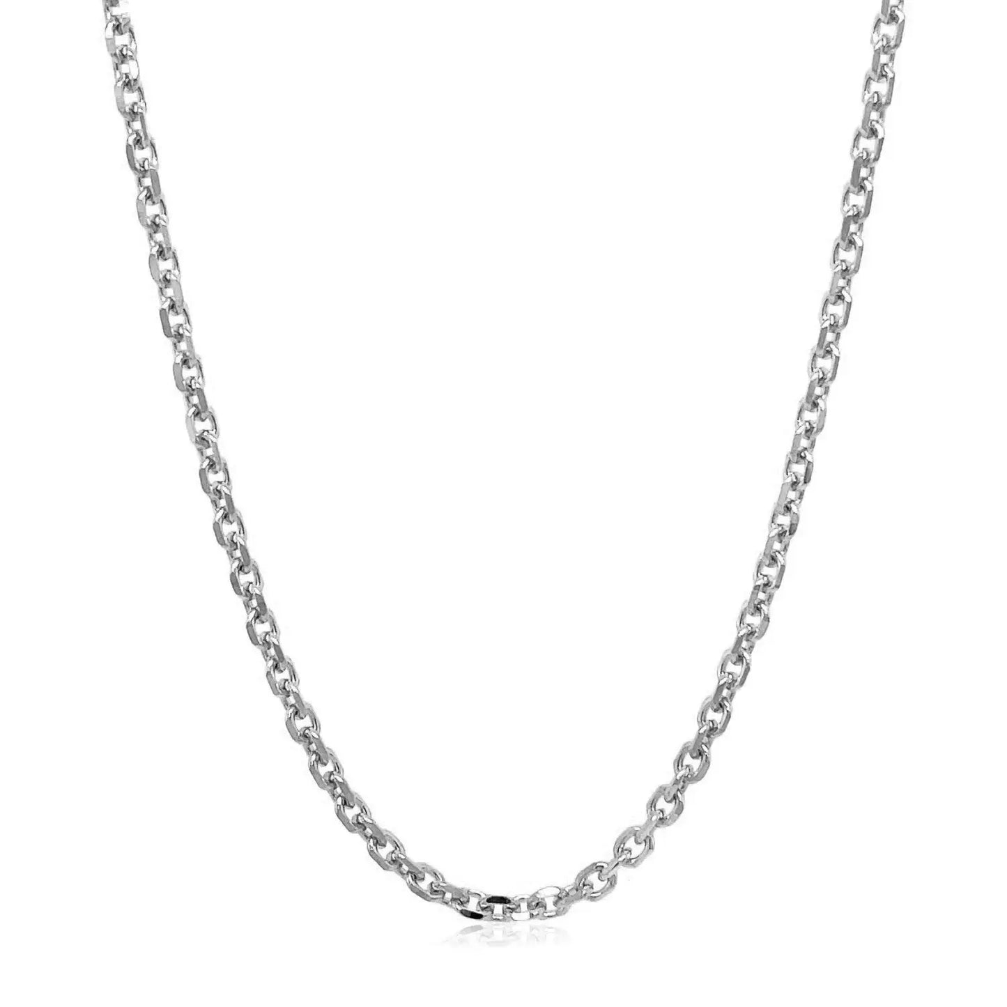 14k White Gold Diamond Cut Cable Link Chain (2.60 mm) RCJ Chains CELESTIA LUXE JEWELLERS
