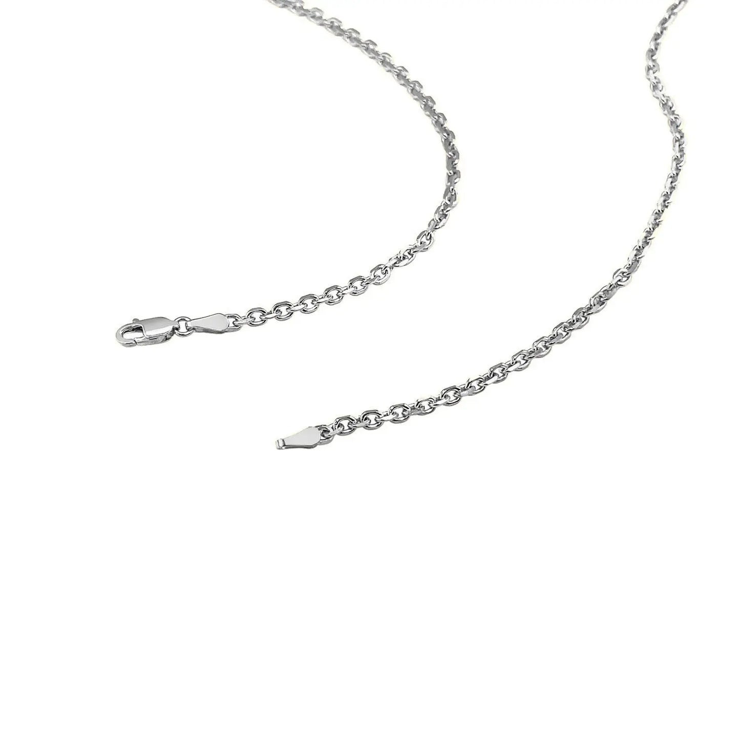 14k White Gold Diamond Cut Cable Link Chain (2.60 mm) RCJ Chains CELESTIA LUXE JEWELLERS