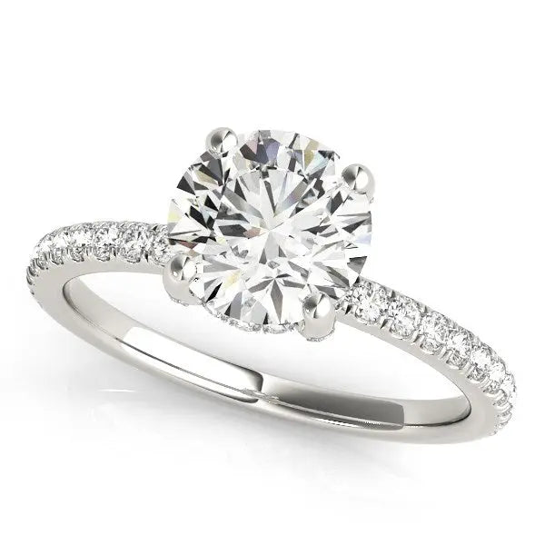 14k White Gold Diamond Engagement Ring with Scalloped Row Band (2 1/4 cttw) RCJ Rings CELESTIA LUXE JEWELLERS