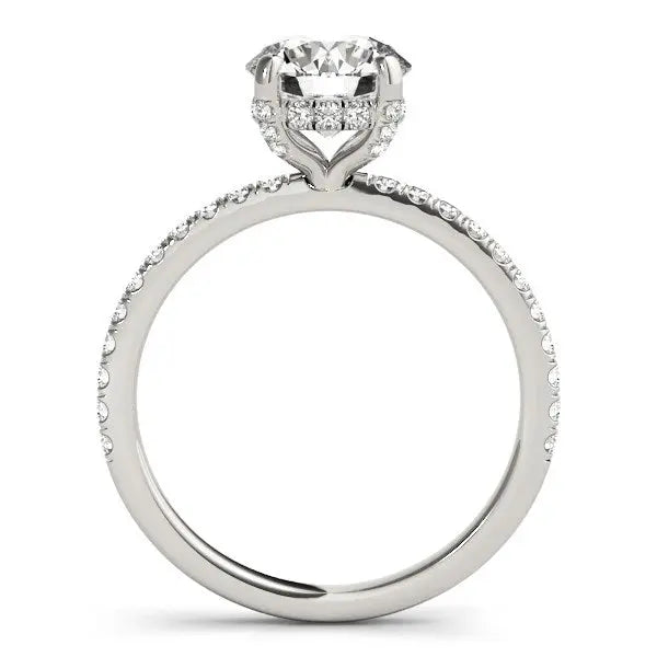 14k White Gold Diamond Engagement Ring with Scalloped Row Band (2 1/4 cttw) RCJ Rings CELESTIA LUXE JEWELLERS