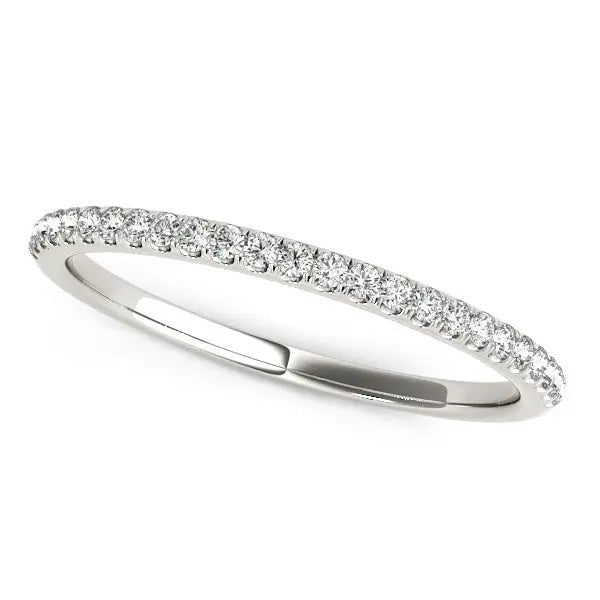 14k White Gold Diamond Wedding Band in Pave Setting (1/8 cttw) RCJ Rings CELESTIA LUXE JEWELLERS