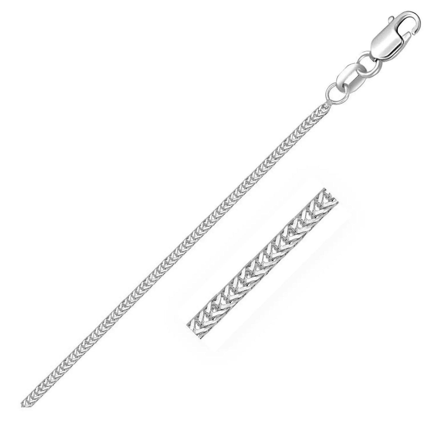 14k White Gold Foxtail Chain (1.00 mm) RCJ Chains CELESTIA LUXE JEWELLERS