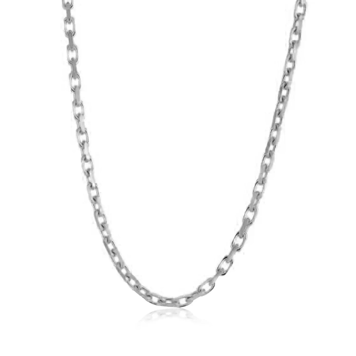 14k White Gold French Cable Link Chain (2.50 mm) RCJ Chains CELESTIA LUXE JEWELLERS