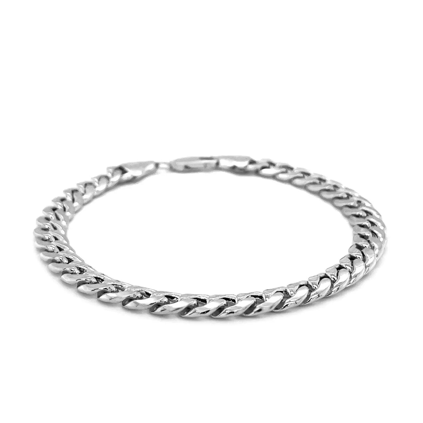 14k White Gold Miami Cuban Semi Solid Bracelet (7.00 mm) RCJ Bracelets CELESTIA LUXE JEWELLERS