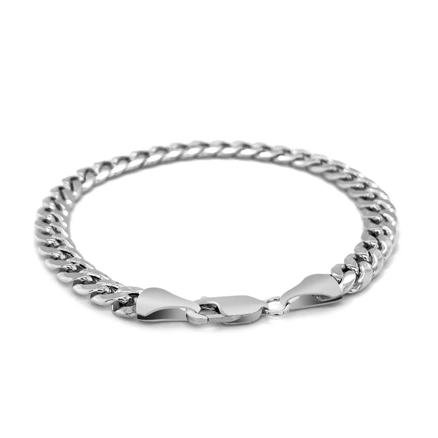 14k White Gold Miami Cuban Semi Solid Bracelet (7.00 mm) RCJ Bracelets CELESTIA LUXE JEWELLERS