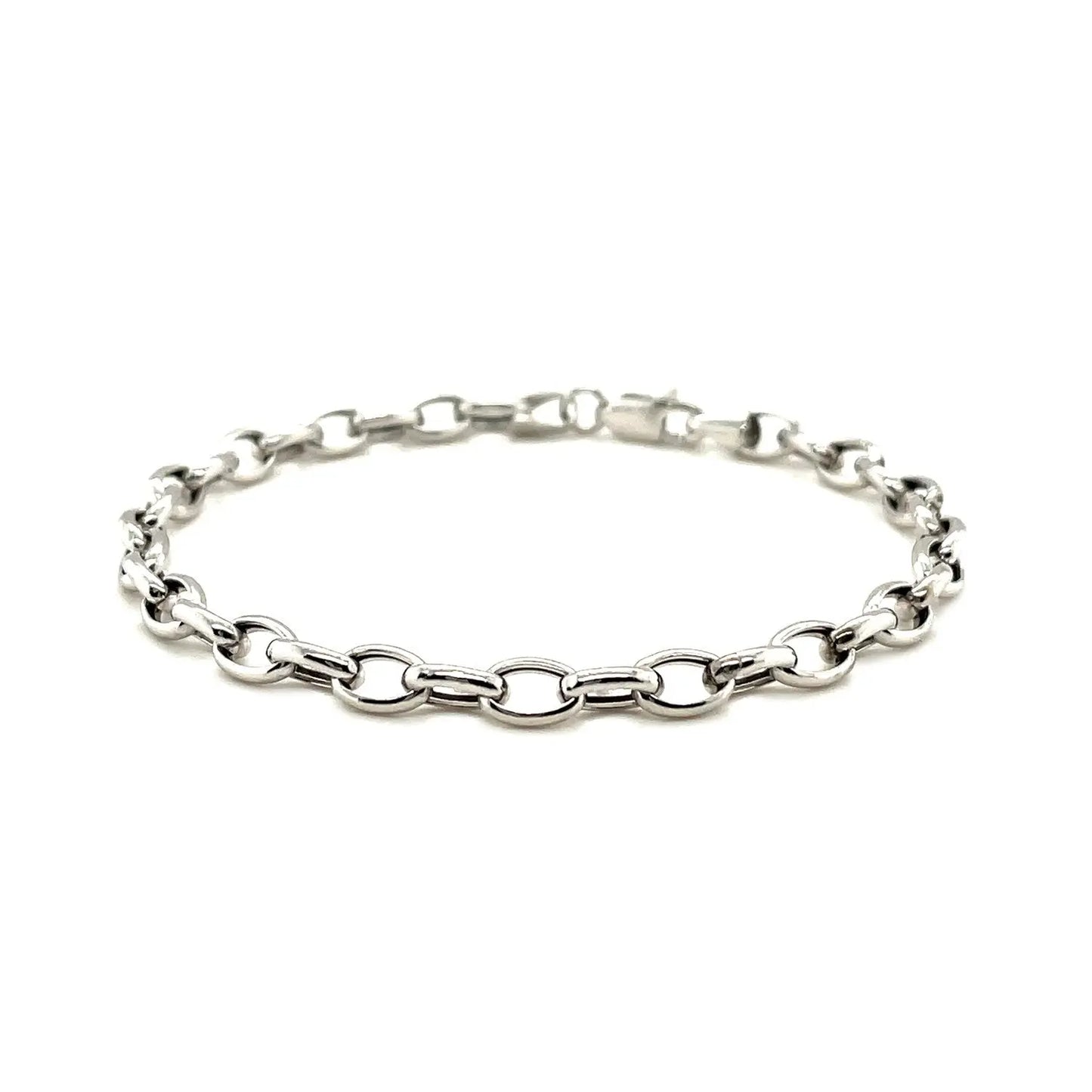 14k White Gold Oval Rolo Bracelet (4.60 mm) RCJ Bracelets CELESTIA LUXE JEWELLERS