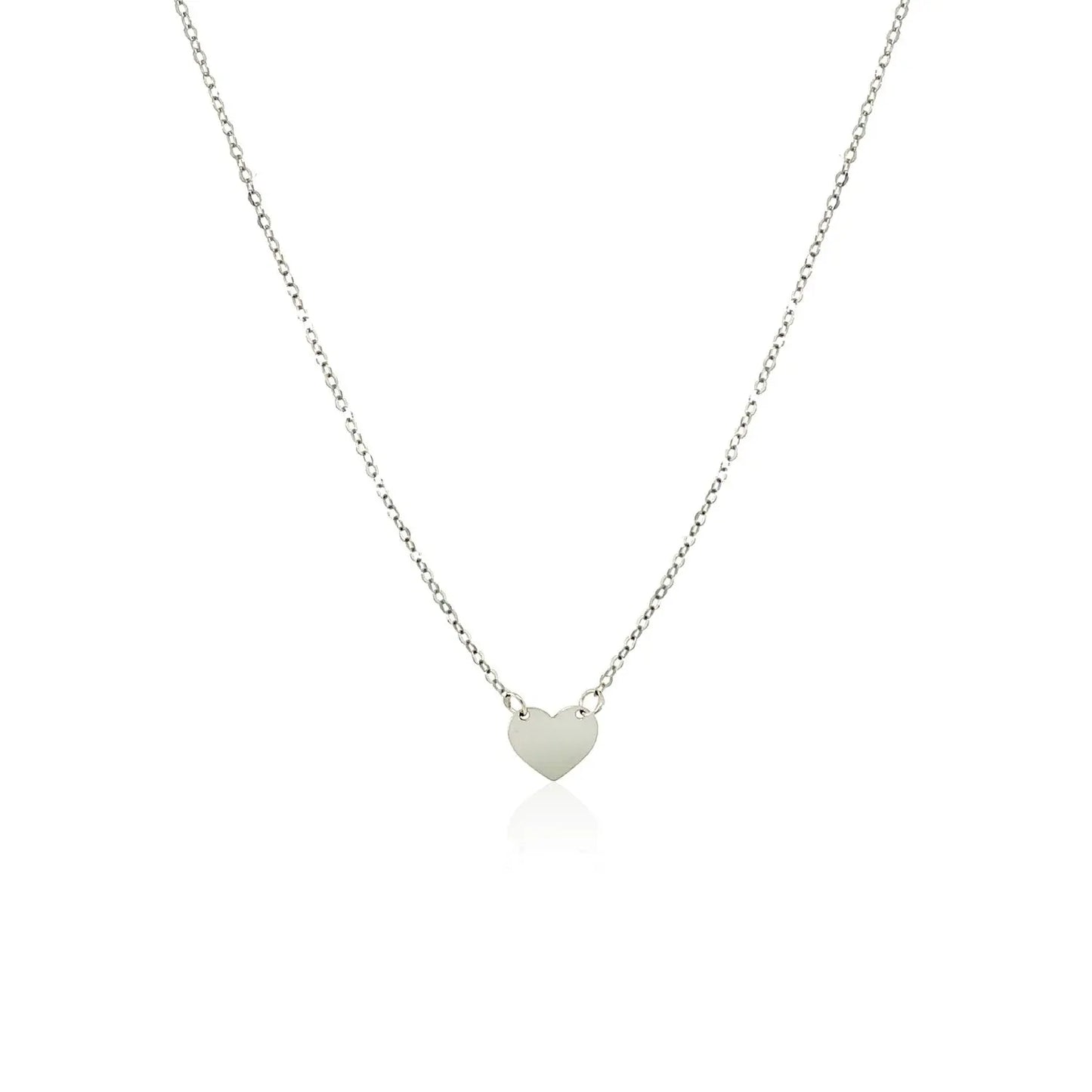 14k White Gold Polished Mini Heart Necklace RCJ Necklaces CELESTIA LUXE JEWELLERS