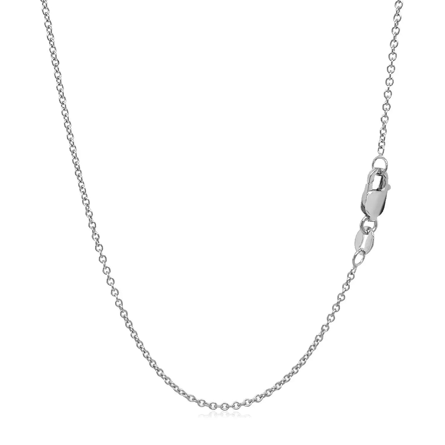 14k White Gold Round Cable Link Chain (1.30 mm) RCJ Chains CELESTIA LUXE JEWELLERS