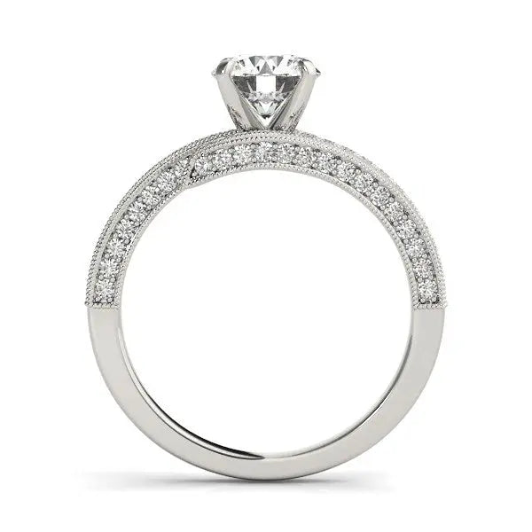 14k White Gold Round Diamond Bypass Style Engagement Ring (1 1/2 cttw) RCJ Rings CELESTIA LUXE JEWELLERS