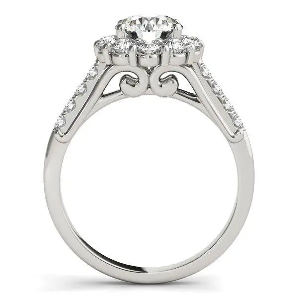 14k White Gold Round Diamond Halo Engagement Ring (2 1/2 cttw) RCJ Rings CELESTIA LUXE JEWELLERS