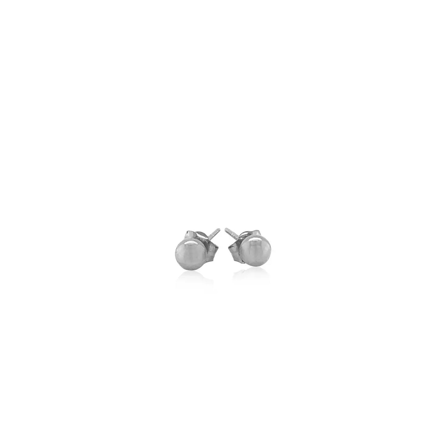14k White Gold Round Stud Earrings (4mm) RCJ Earrings CELESTIA LUXE JEWELLERS