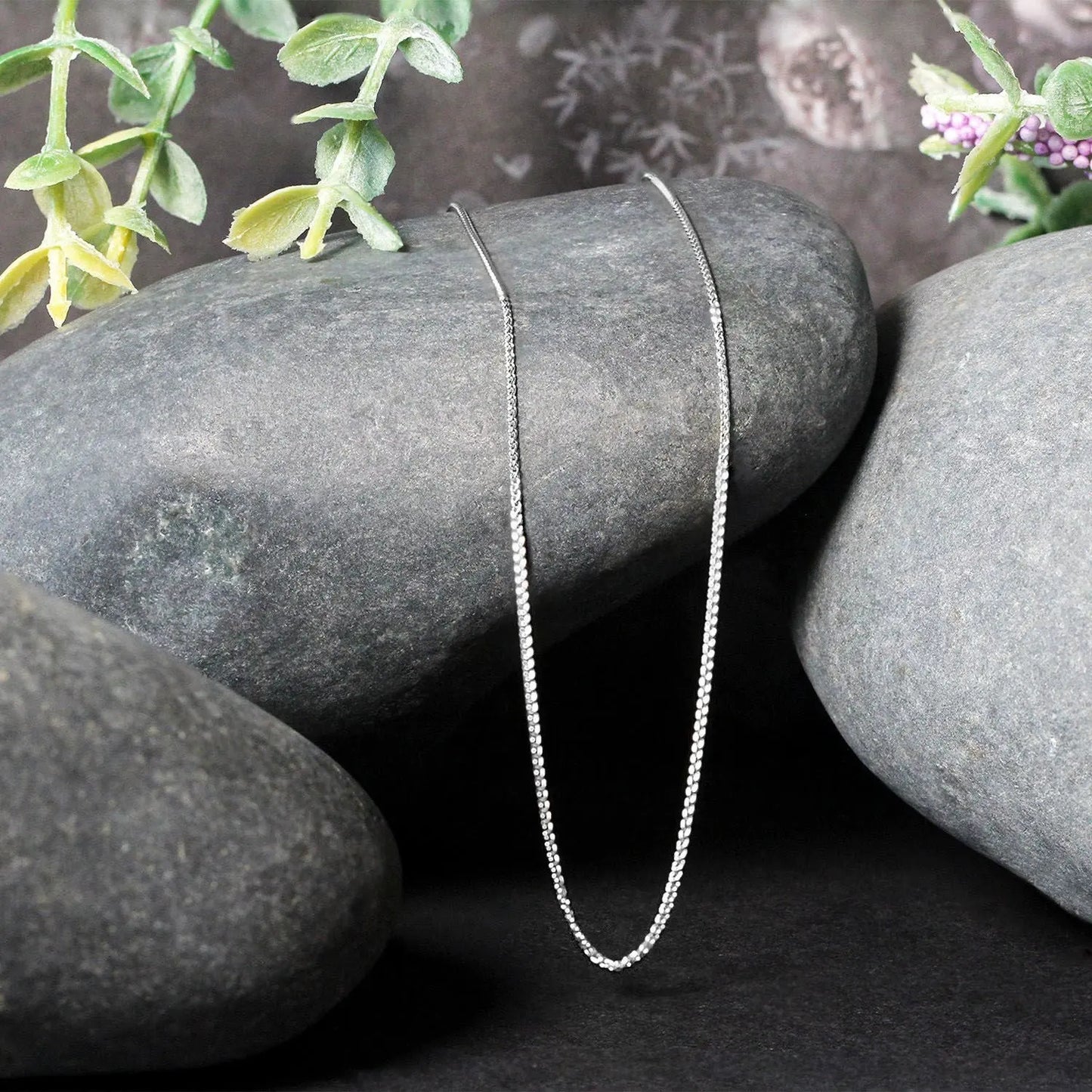 14k White Gold Round Wheat Chain (0.80 mm) RCJ Chains CELESTIA LUXE JEWELLERS