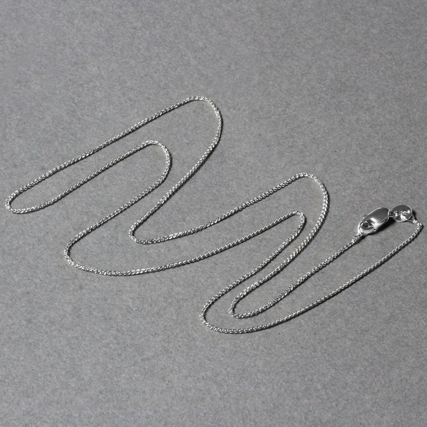 14k White Gold Round Wheat Chain (0.80 mm) RCJ Chains CELESTIA LUXE JEWELLERS