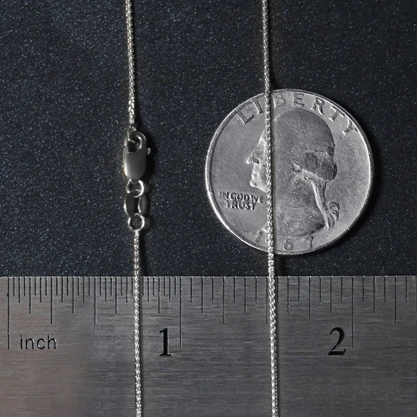 14k White Gold Round Wheat Chain (0.80 mm) RCJ Chains CELESTIA LUXE JEWELLERS