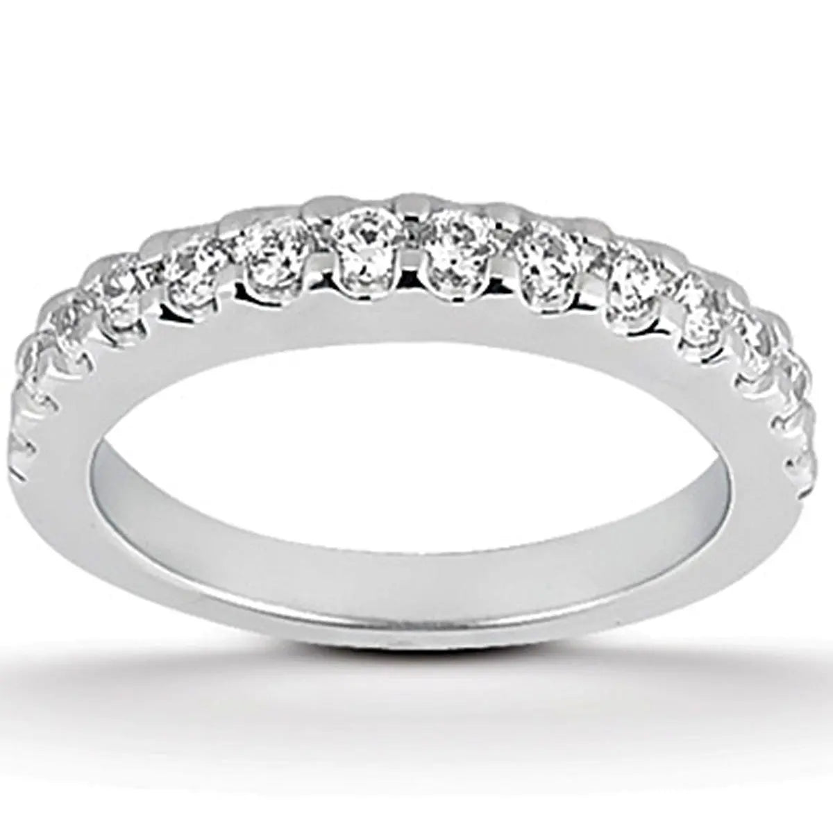 14k White Gold Shared Prong Diamond Wedding Ring Band RCJ Rings CELESTIA LUXE JEWELLERS