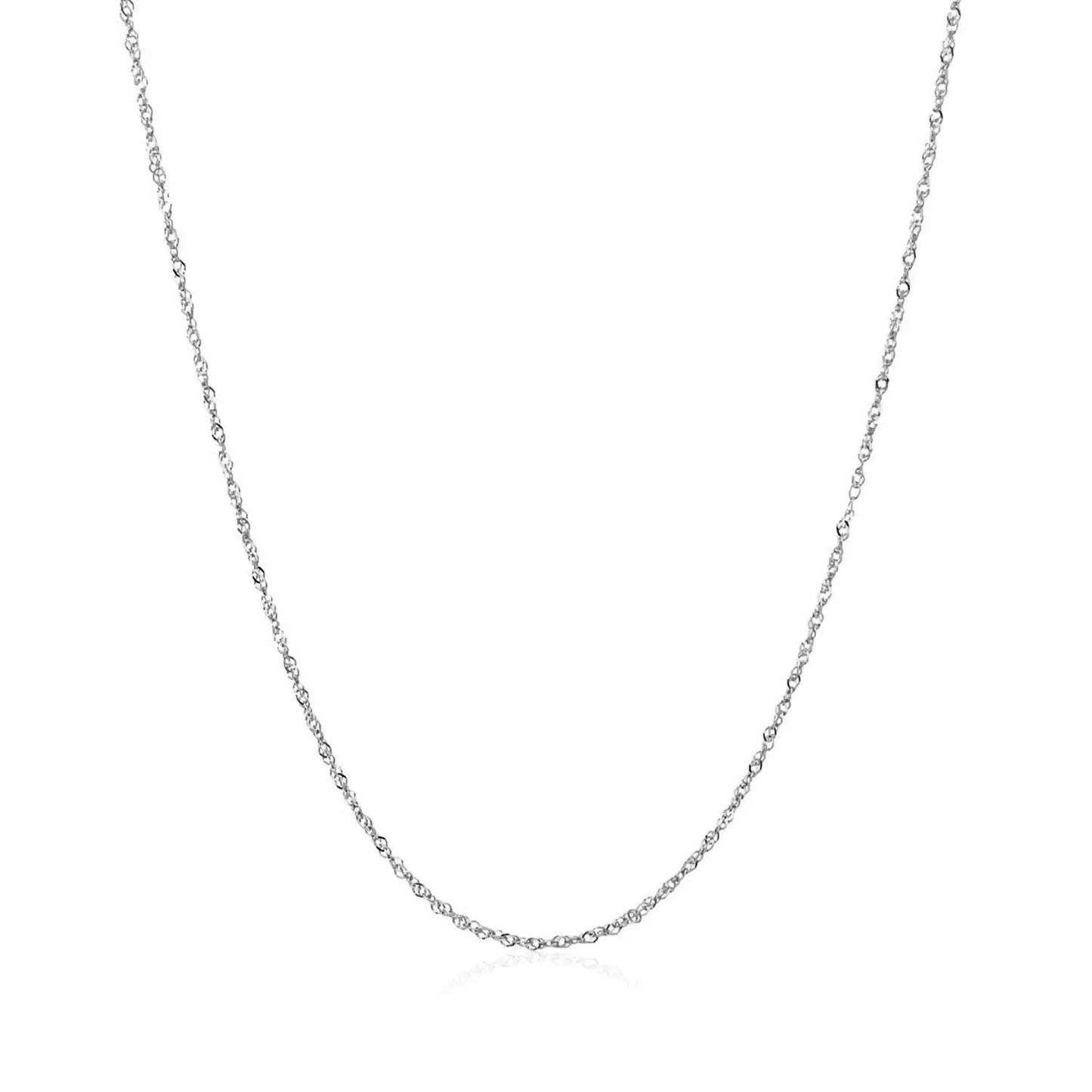 14k White Gold Singapore Chain 0.8mm (0.81 mm) RCJ Chains CELESTIA LUXE JEWELLERS