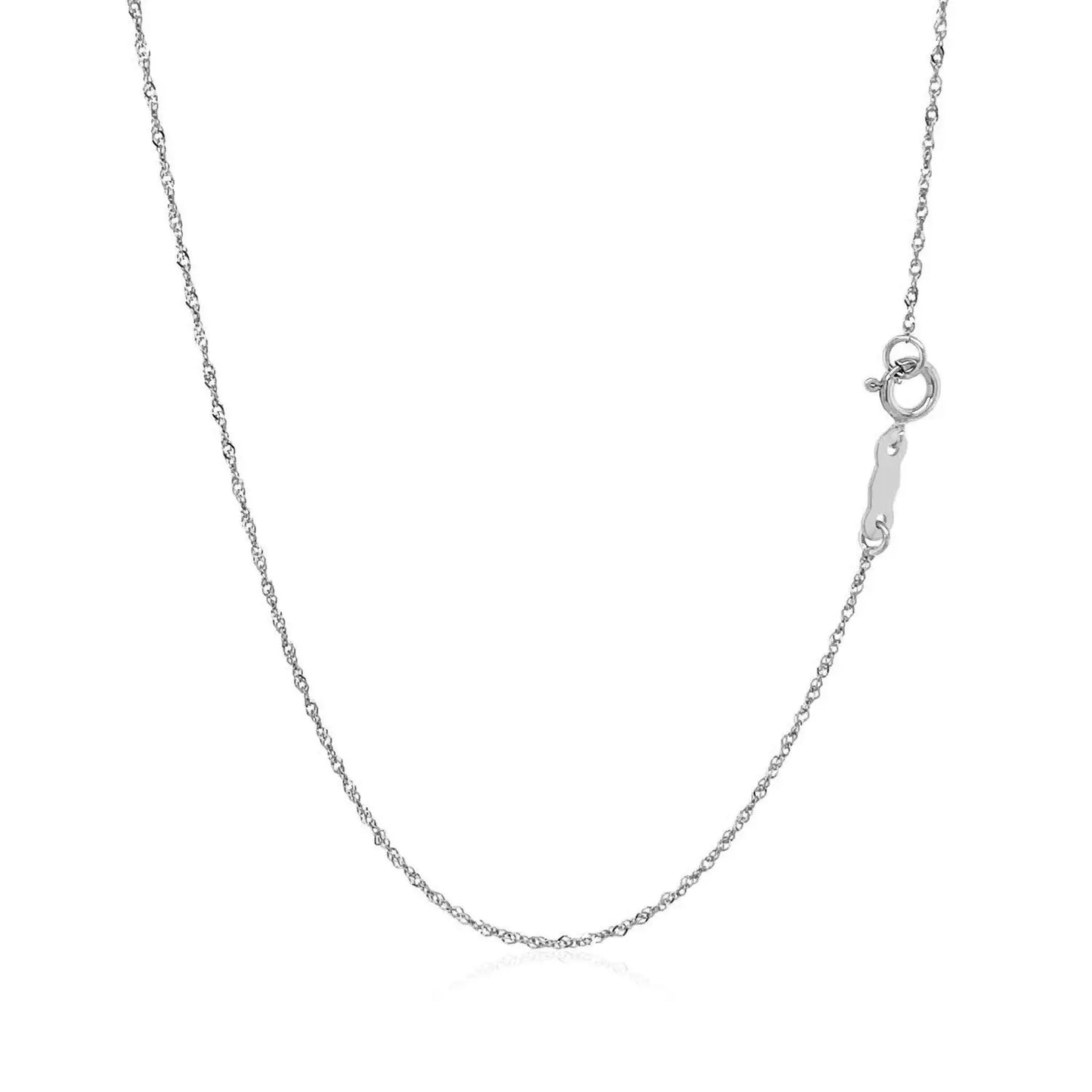 14k White Gold Singapore Chain 0.8mm (0.81 mm) RCJ Chains CELESTIA LUXE JEWELLERS
