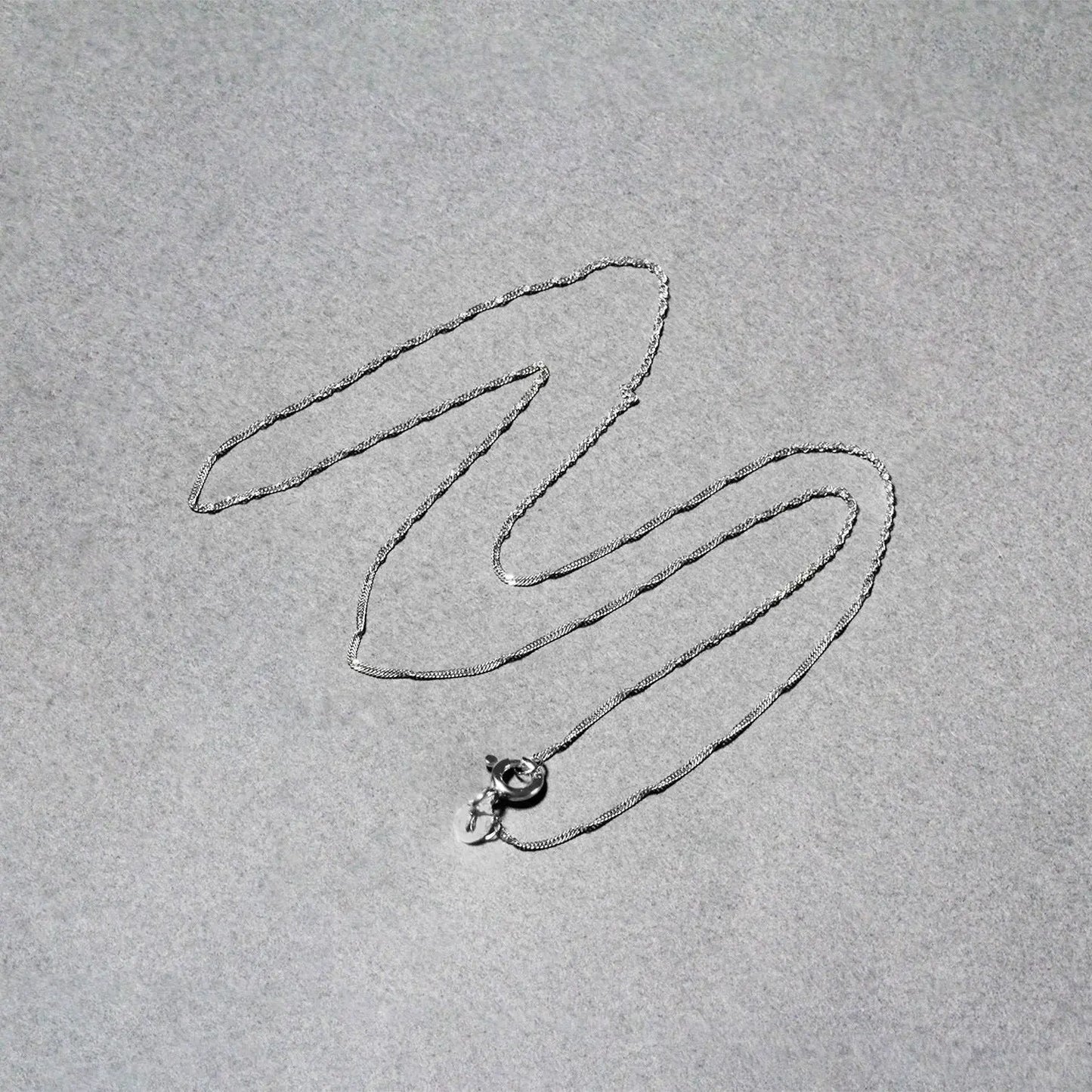14k White Gold Singapore Chain 0.8mm (0.81 mm) RCJ Chains CELESTIA LUXE JEWELLERS