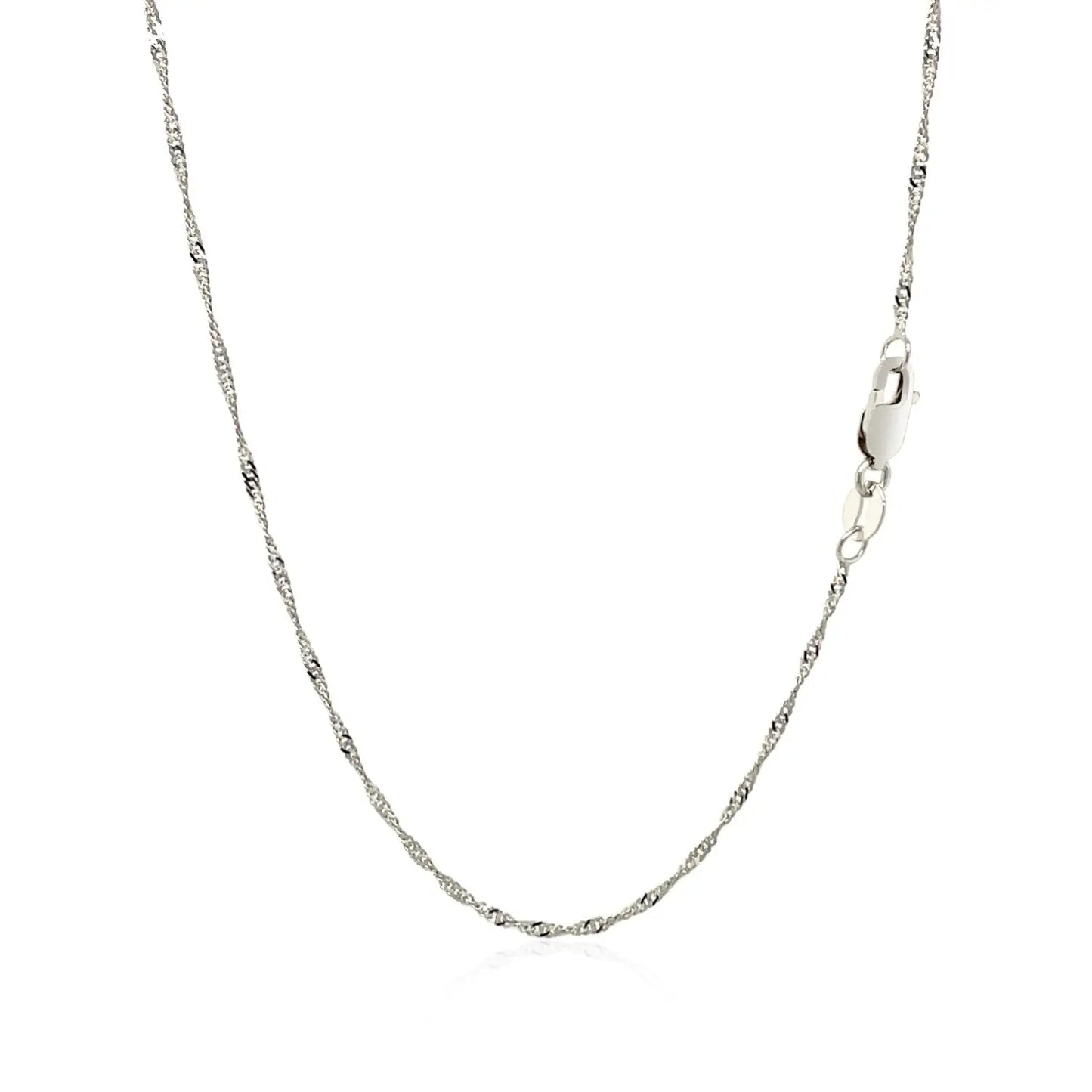 14k White Gold Singapore Chain (1.30 mm) RCJ Chains CELESTIA LUXE JEWELLERS