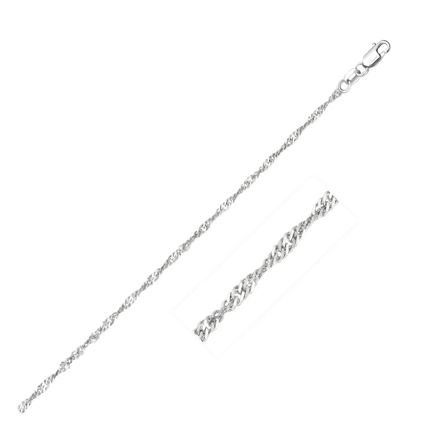 14k White Gold Singapore Chain (1.80 mm) RCJ Chains CELESTIA LUXE JEWELLERS