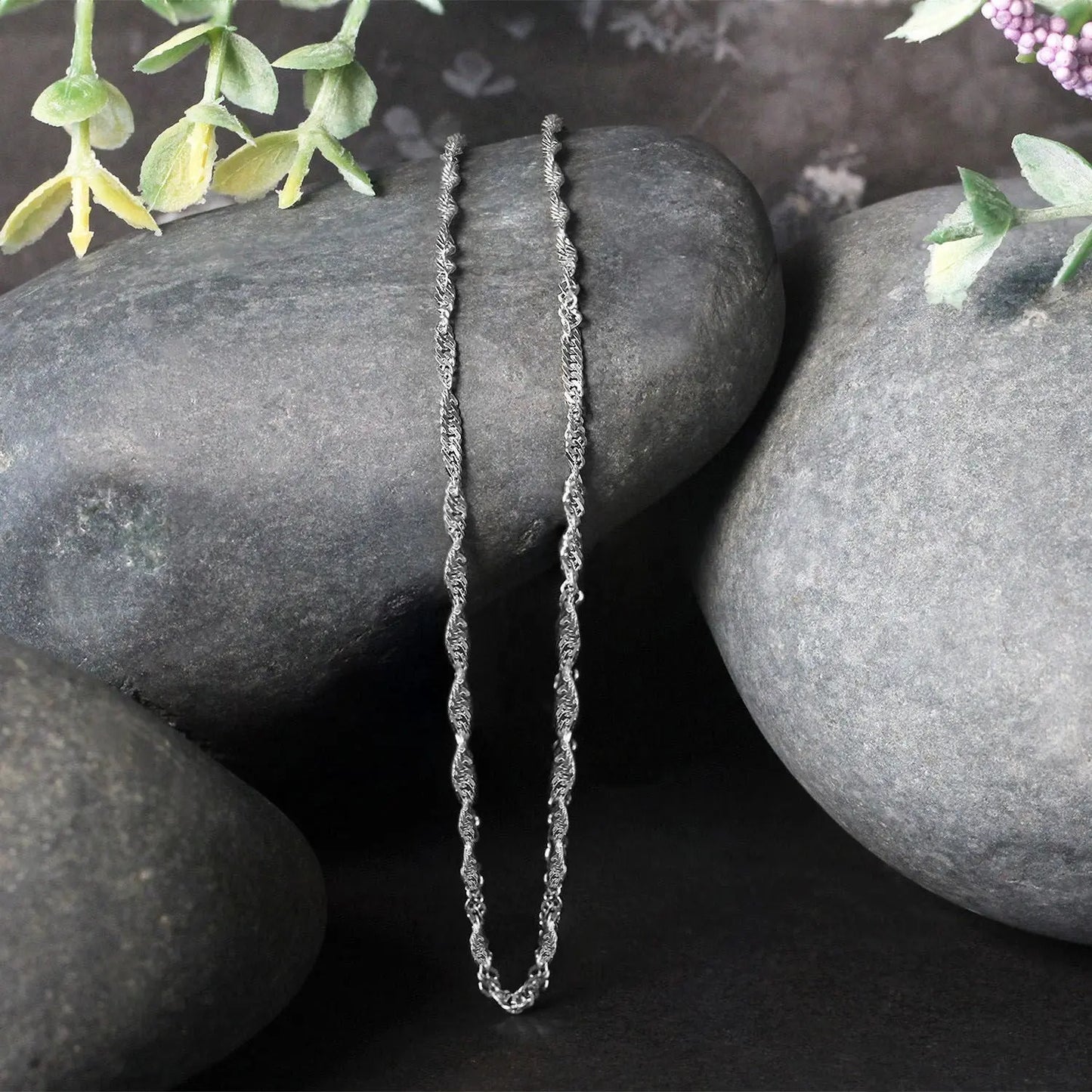 14k White Gold Singapore Chain (1.80 mm) RCJ Chains CELESTIA LUXE JEWELLERS