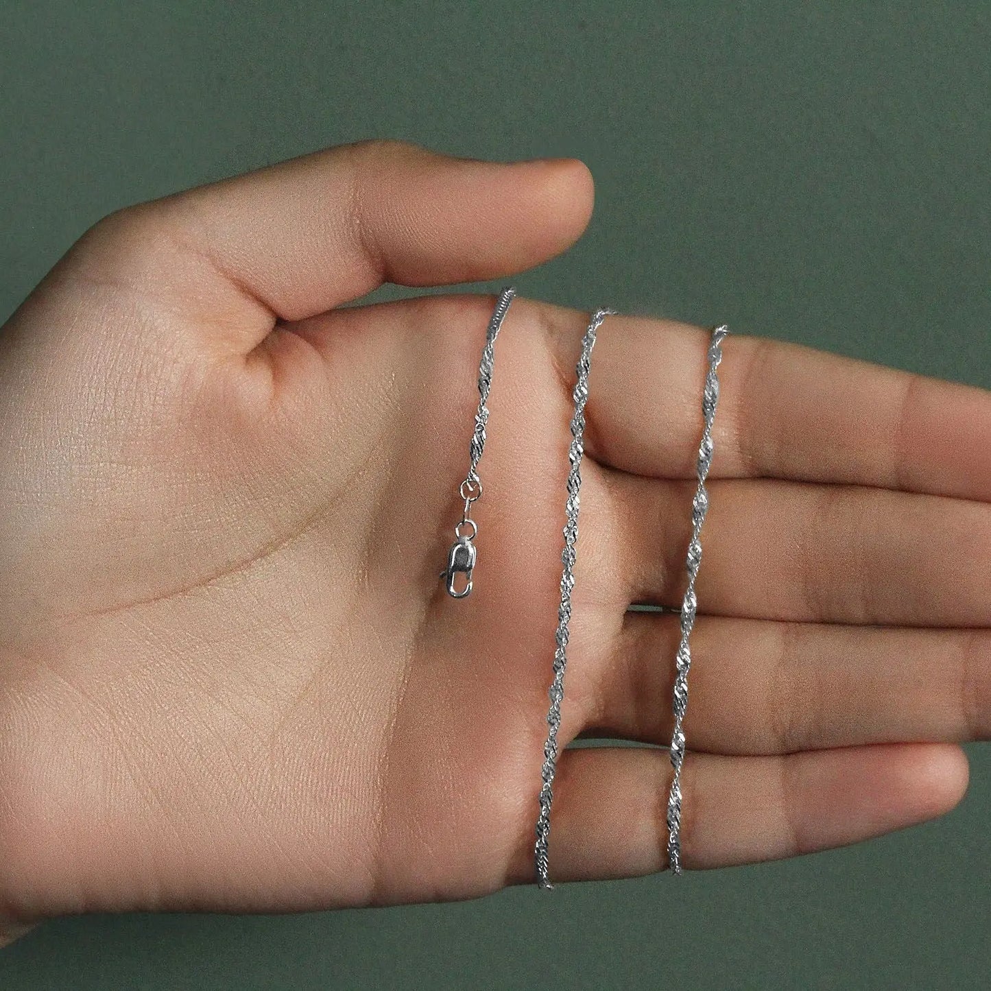14k White Gold Singapore Chain (1.80 mm) RCJ Chains CELESTIA LUXE JEWELLERS